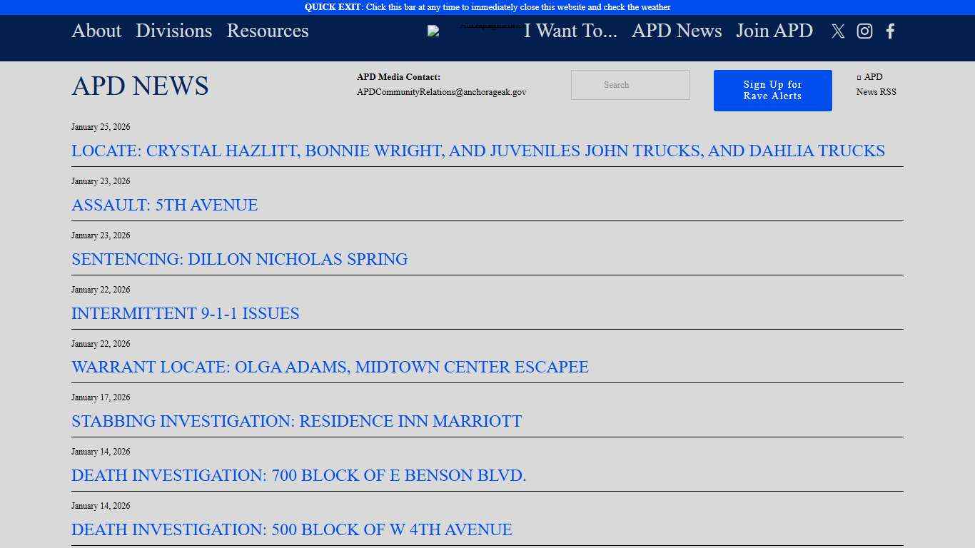 APD News — Anchorage Police Department